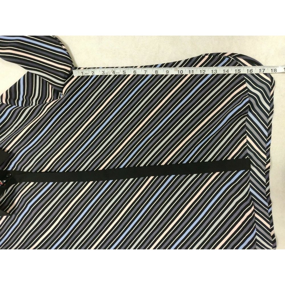 Anne Klein Womens Blouse L Milano Striped - Picture 8 of 11